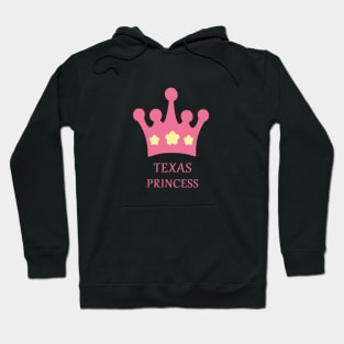 Texas Princess with Pink Crown and Yellow Flowers Hoodie